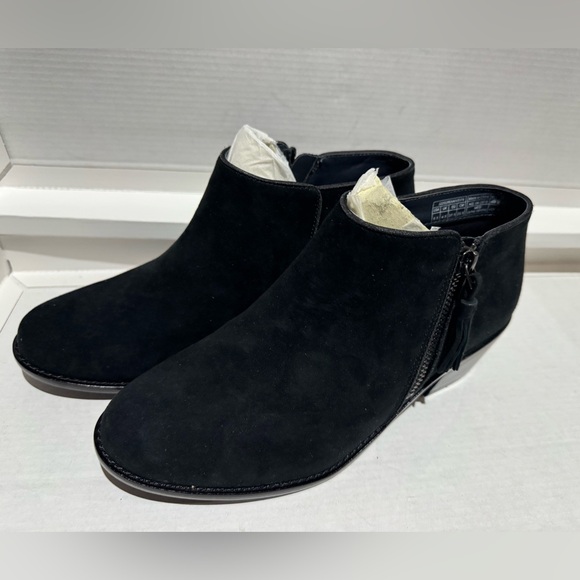 NEW Vionic Serena Comfort Suede Tassel Zipper Women’s Ankle Booties Black 6.5 - Picture 6 of 7